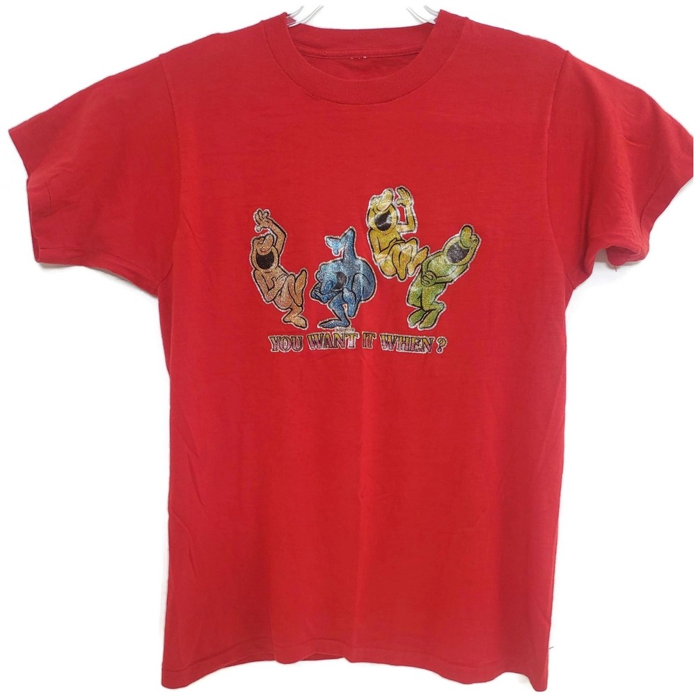 You Want It When? Shirt‎ Mens Small Red Graphic Tee Funny Office Humor Novelty